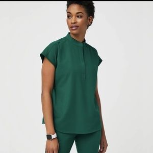 Figs Hunter Green Rafaela Scrub Top